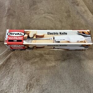 Vintage Rival Electric Kitchen Knife White Model #1205 Meats Cheeses Breads More